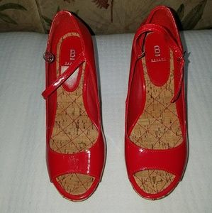 BAKER'S Allison Red Wedge Sandals